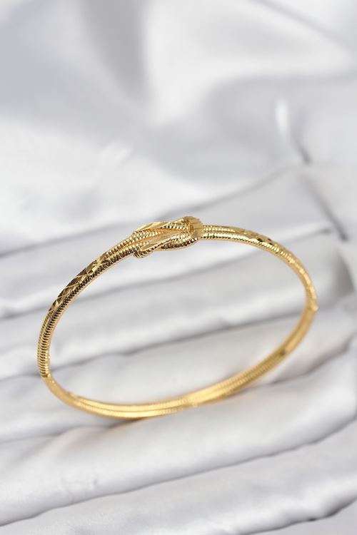 YRTCL Pirinç Gold Renk Düğüm Model Kadın Kelepçe Bileklik