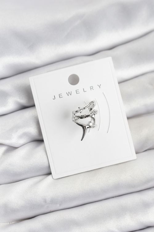YRTCL Gümüş Renk Pirinç Diken Model Kıkırdak Earcuff Küpe