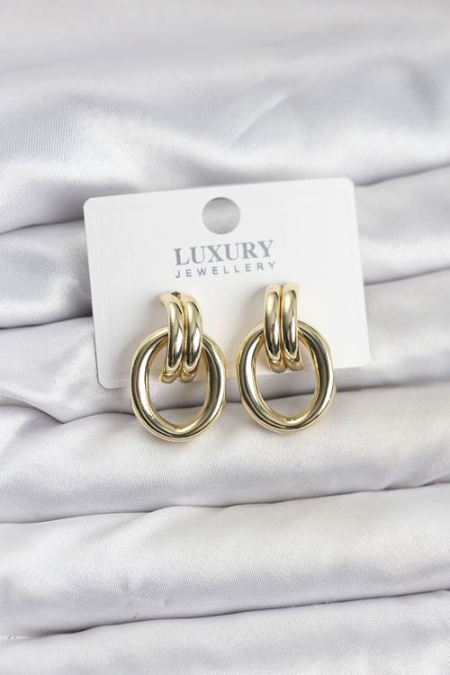 YRTCL Gold Renk Pirinç Vintage Kadın Küpe