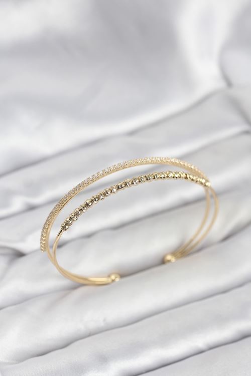 YRTCL Dorika Model Pirinç Gold Renk Kadın Bileklik