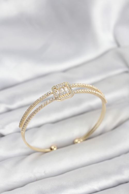 YRTCL Pirinç Gold Renk Baget Model Kadın Bileklik