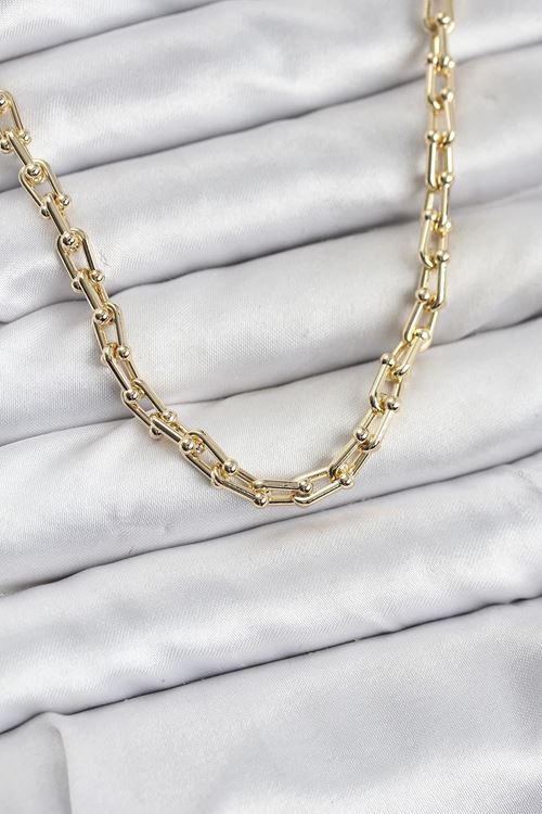 YRTCL Gold Renk Pirinç Tifani Model Kadın Kolye