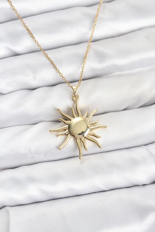 YRTCL 316L Çelik Zincir Gold Renk Güneş Model Kadın Kolye