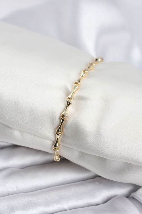 YRTCL Pirinç Gold Renk VIP Seri İnce Kemik Model Zirkon Taşlı Kadın Bileklik