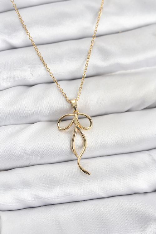 YRTCL 316L Çelik Zincir Gold Renk Fiyonk Model Kadın Kolye