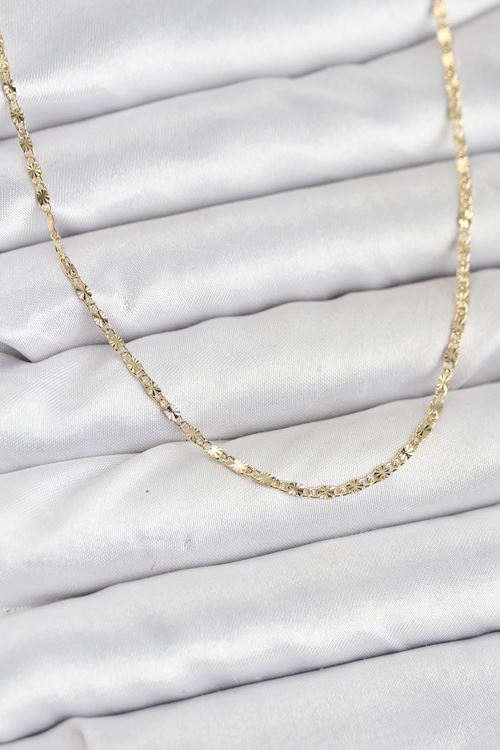 YRTCL CM 14K Gold Renk Lazer İnce Zincirli Kadın Kolye