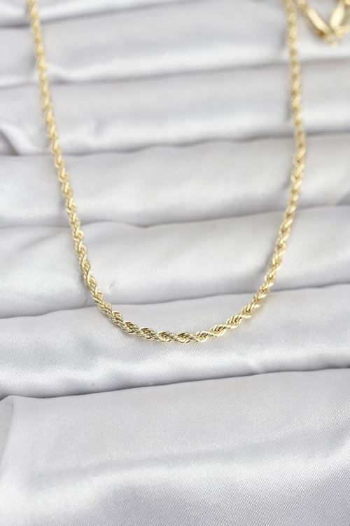 YRTCL CM 14K Gold Renk Burgu Model Zincirli 60 cm Kadın Kolye