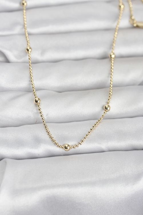YRTCL CM 14K Gold Renk Top Zincir 60 cm Kadın Kolye