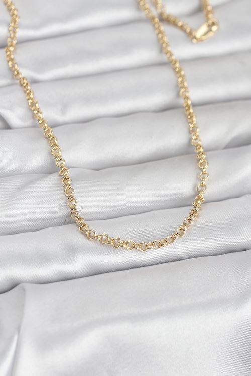 YRTCL CM 14K Gold Renk Halka Zincir Model 60 cm Kadın Kolye