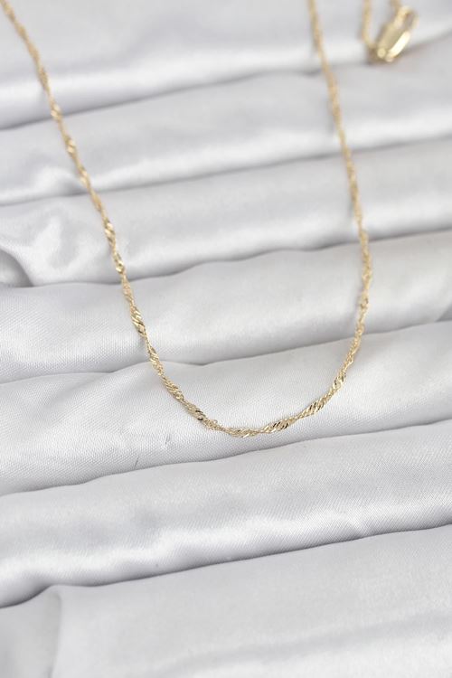 YRTCL CM 14K Gold Renk Burgu Model 60 cm Kadın Kolye