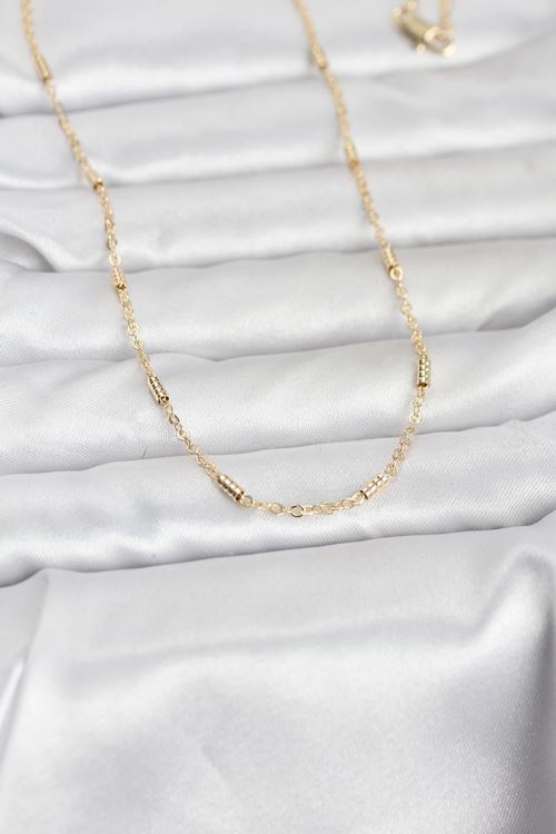 YRTCL CM 14K Gold Renk Bar Zincir Model 60 cm Kadın Kolye