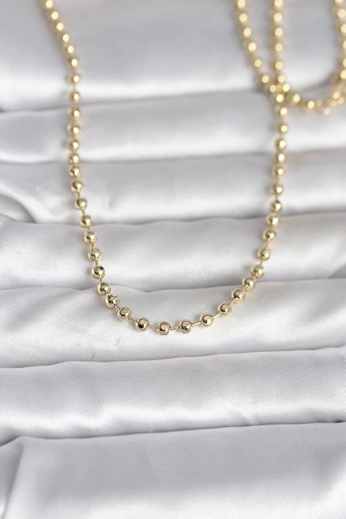 YRTCL CM 14K Gold Renk Top Zincirli Model 60 cm Kadın Kolye