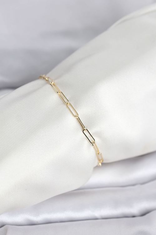 YRTCL CM 14K Gold Renk Ataç Zincir Model Kadın Bileklik