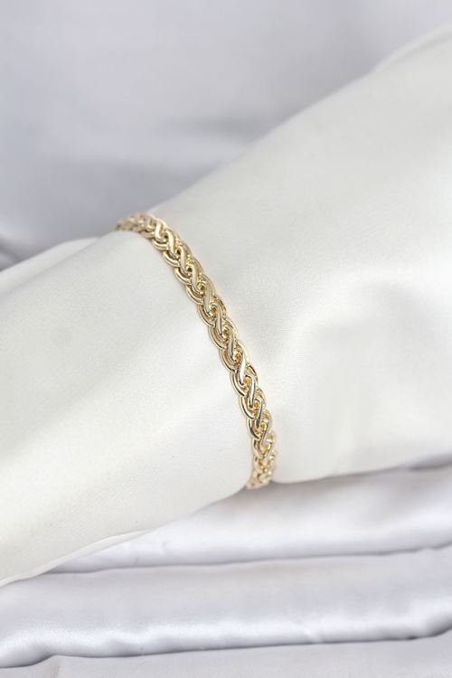 YRTCL CM 14K Gold Renk Sarmal Zincir Model Kadın Bileklik