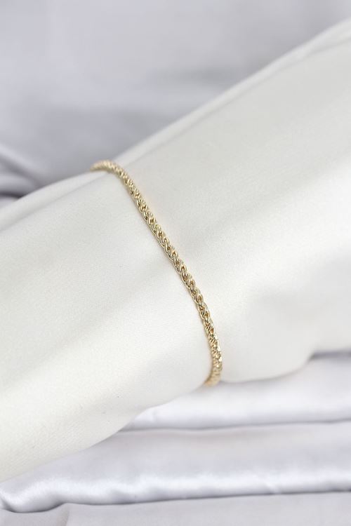 YRTCL CM 14K Gold Renk Burgulu Zincir Model Kadın Bileklik