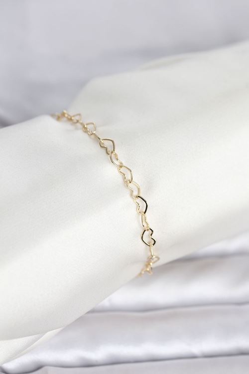 YRTCL CM 14K Gold Renk Kalpli Zincir Model Kadın Bileklik