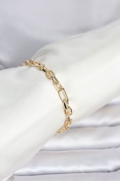 YRTCL CM 14K Gold Renk Kalın Zincir Model Kadın Bileklik