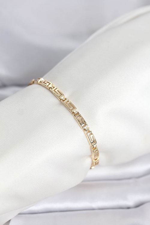 YRTCL CM 14K Gold Renk Geometrik Model Kadın Bileklik