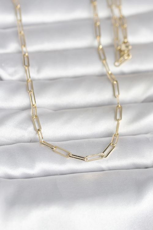 YRTCL CM 14K Gold Renk Ataç Zincirli Model 60 cm Kadın Kolye