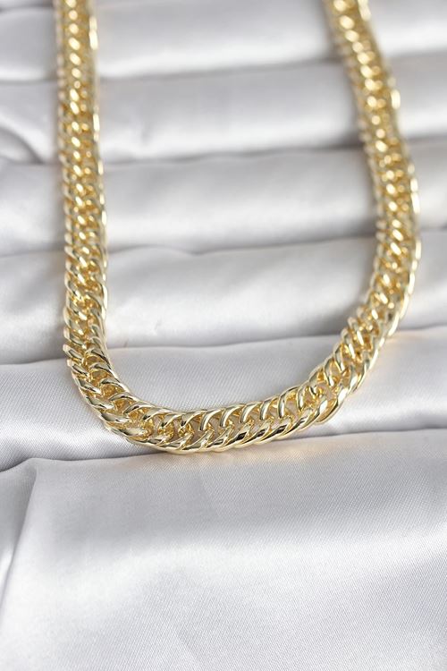 YRTCL CM 14K Gold Renk Kalın Zincir Model 60 cm Kadın Kolye