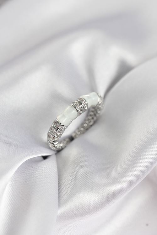 YRTCL Zirkon Taşlı Kemik Model Gümüş Renk Kadın Yüzük