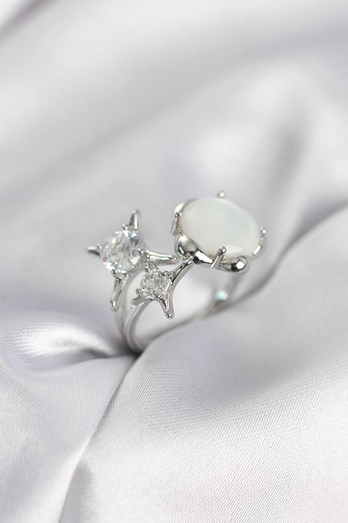 YRTCL Gümüş Renk Kutup Yıldızı Model Kadın Yüzük