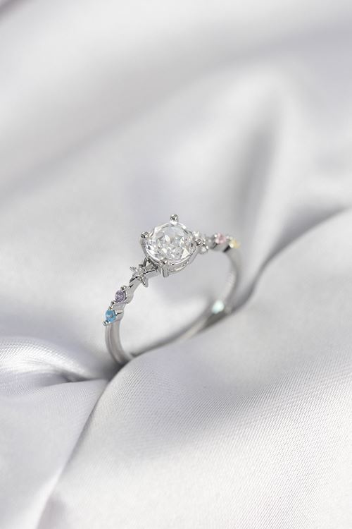 YRTCL Tek Taş Model Zirkon Taşlı Gümüş Renk Kadın Yüzük