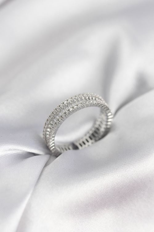 YRTCL Gümüş Renk Minimal Zirkon Taşlı Kadın Yüzük