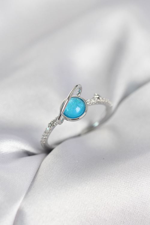 YRTCL Gümüş Renk Zirkon Taşlı Satürn Model Kadın Yüzük