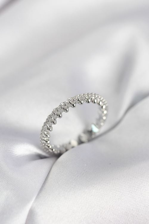 YRTCL Gümüş Renk Sıralı Zirkon Taşlı Model Kadın Yüzük