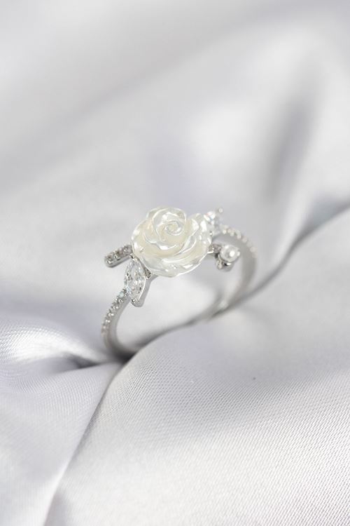 YRTCL Gümüş Renk Gül Model Zirkon Taşlı Kadın Yüzük