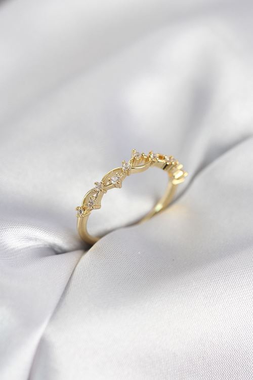 YRTCL Zirkon Taşlı Pirinç Gold Renk Kadın Yüzük