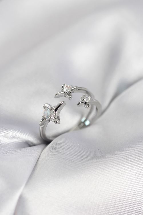 YRTCL Minimal Kutup Yıldızı Model Gümüş Renk Kadın Yüzük