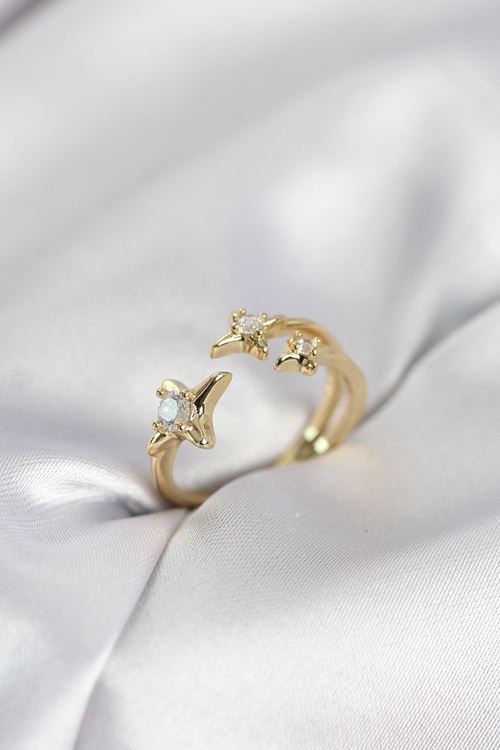 YRTCL Minimal Kutup Yıldızı Model Gold Renk Kadın Yüzük