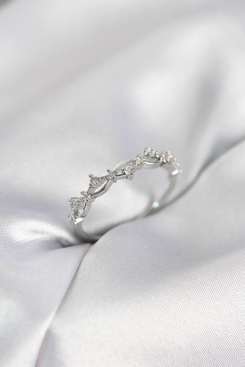 YRTCL Zirkon Taşlı Pirinç Gümüş Renk Kadın Yüzük