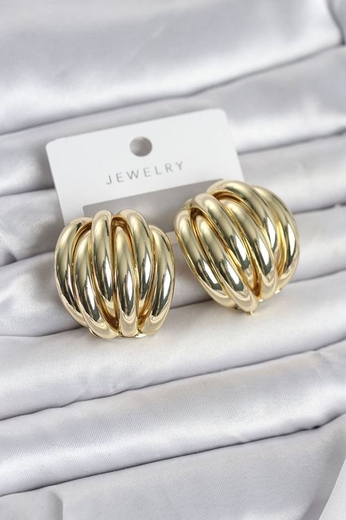 YRTCL Pirinç Gold Renk Vintage Kadın Küpe