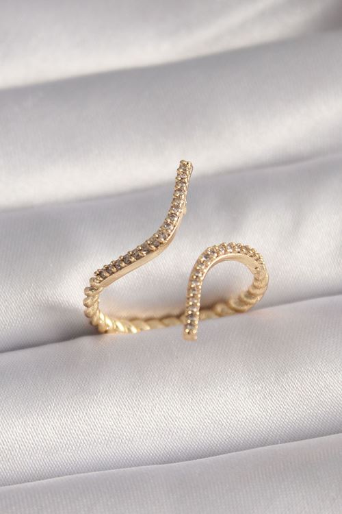 YRTCL Pirinç Gold Renk Zirkon Taşlı Kadın Yüzük