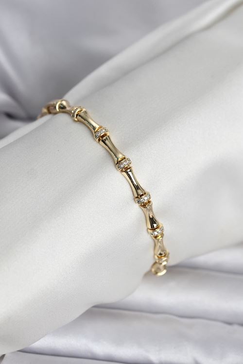 YRTCL Pirinç Gold Renk Kemik Model Kadın Bileklik