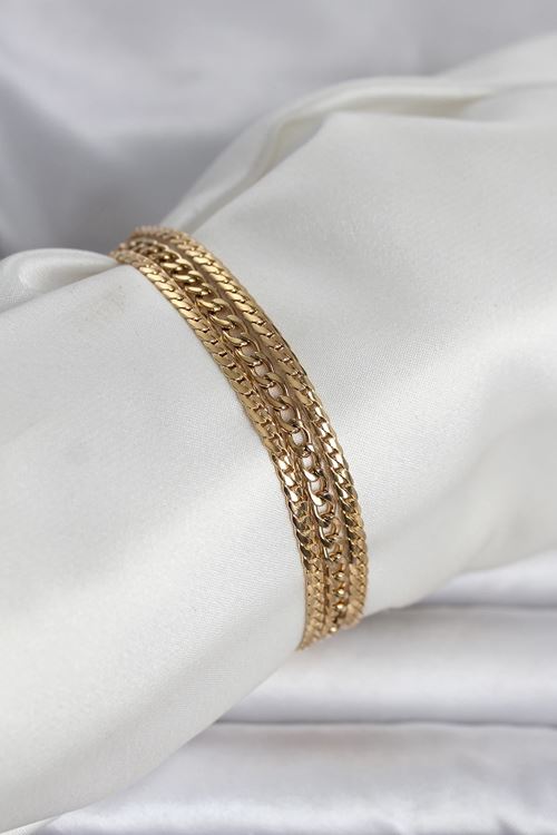 YRTCL 316L Çelik Gold Renk 3'lü Kadın Bileklik