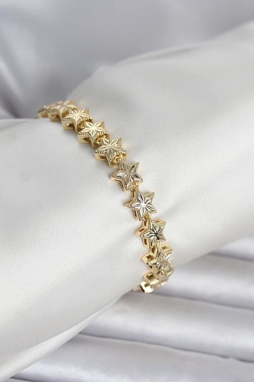 YRTCL Pirinç Gold Renk Yıldız Model Kadın Bileklik
