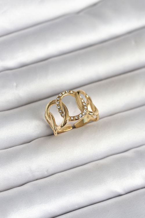 YRTCL 316L Çelik Gold Renk Samanyolu Model Kadın Yüzük
