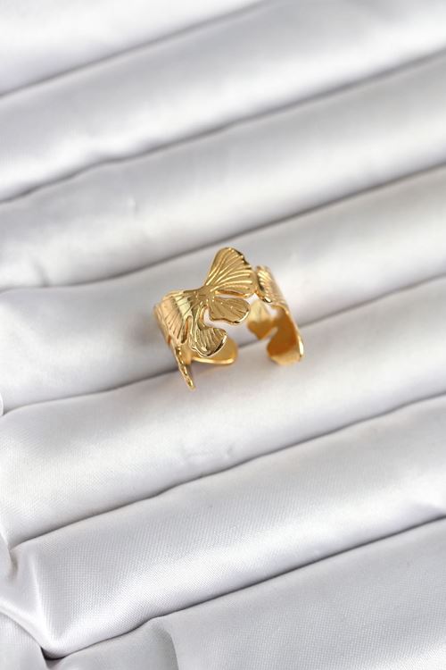 YRTCL 316L Çelik Gold Renk Lotus Model Kadın Yüzük