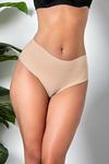 YRTCL 3'LÜ PAKET DİKİŞSİZ, İZ YAPMAZ, LAZER KESİM, YÜKSEK BEL SLİP KÜLOT CAPPUCİNO (MGP21263)