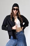 YRTCL Kadın Gömlek Siyah Renk Oversize Rahat Kesim Poplin Kumaş Gomlek