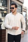 YRTCL Erkek Büyük Beden Taş kejil Casual Pamuk Poplin Kumaş Gömlek