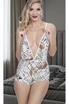 YRTCL Kadın Seksi Saten Askılı Göğüs Ve Sırt Dekolteli Tulum Pijama Gecelik