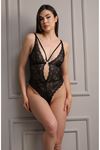 YRTCL Siyah Seksi Halka Detaylı Babydoll