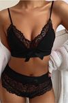 YRTCL SİA Siyah Seksi Çok Şık Yüksek Bel Şortlu Takım 18502
